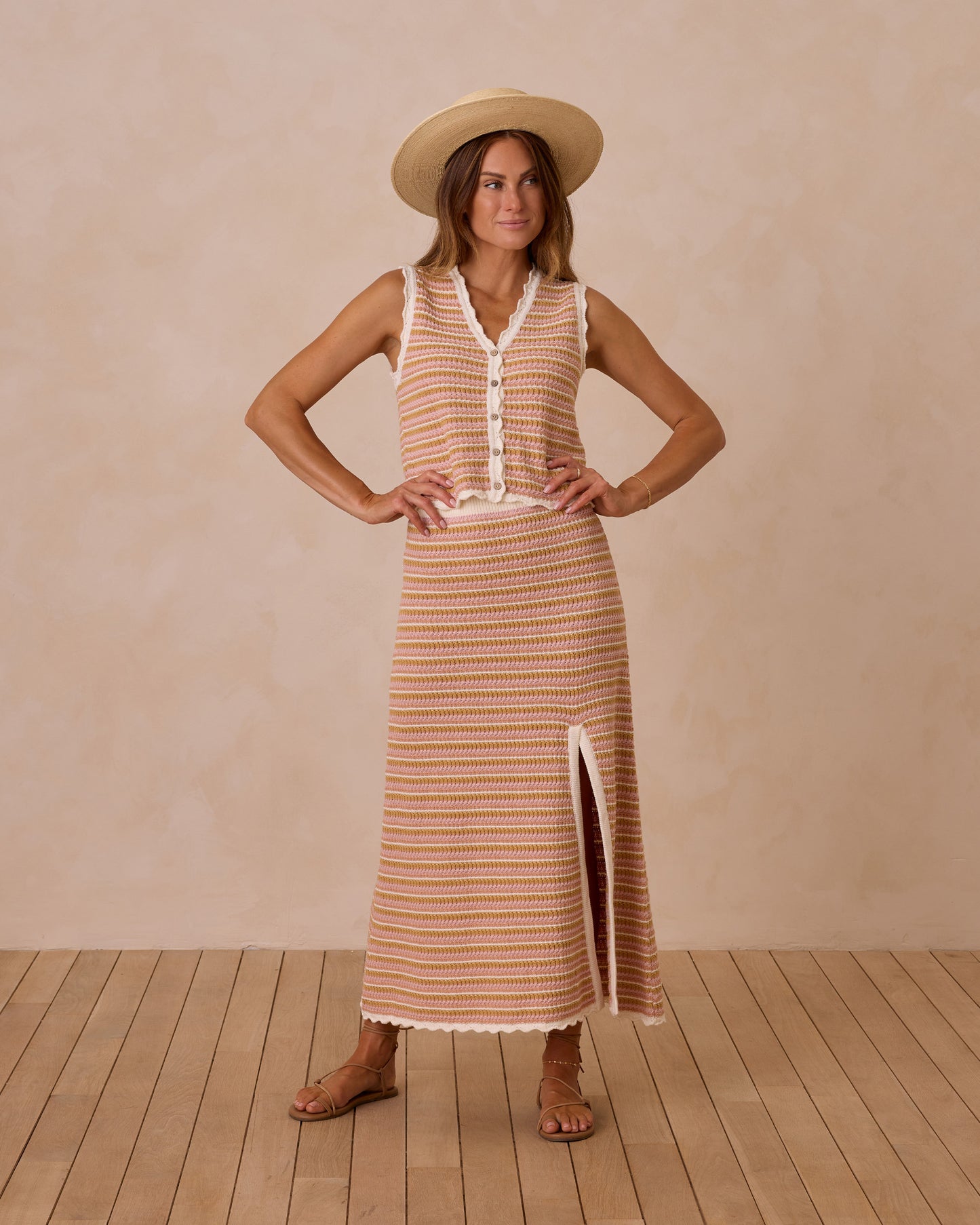 RYLEE + CRU Knit Vest | Pink Stripe | PRE ORDER