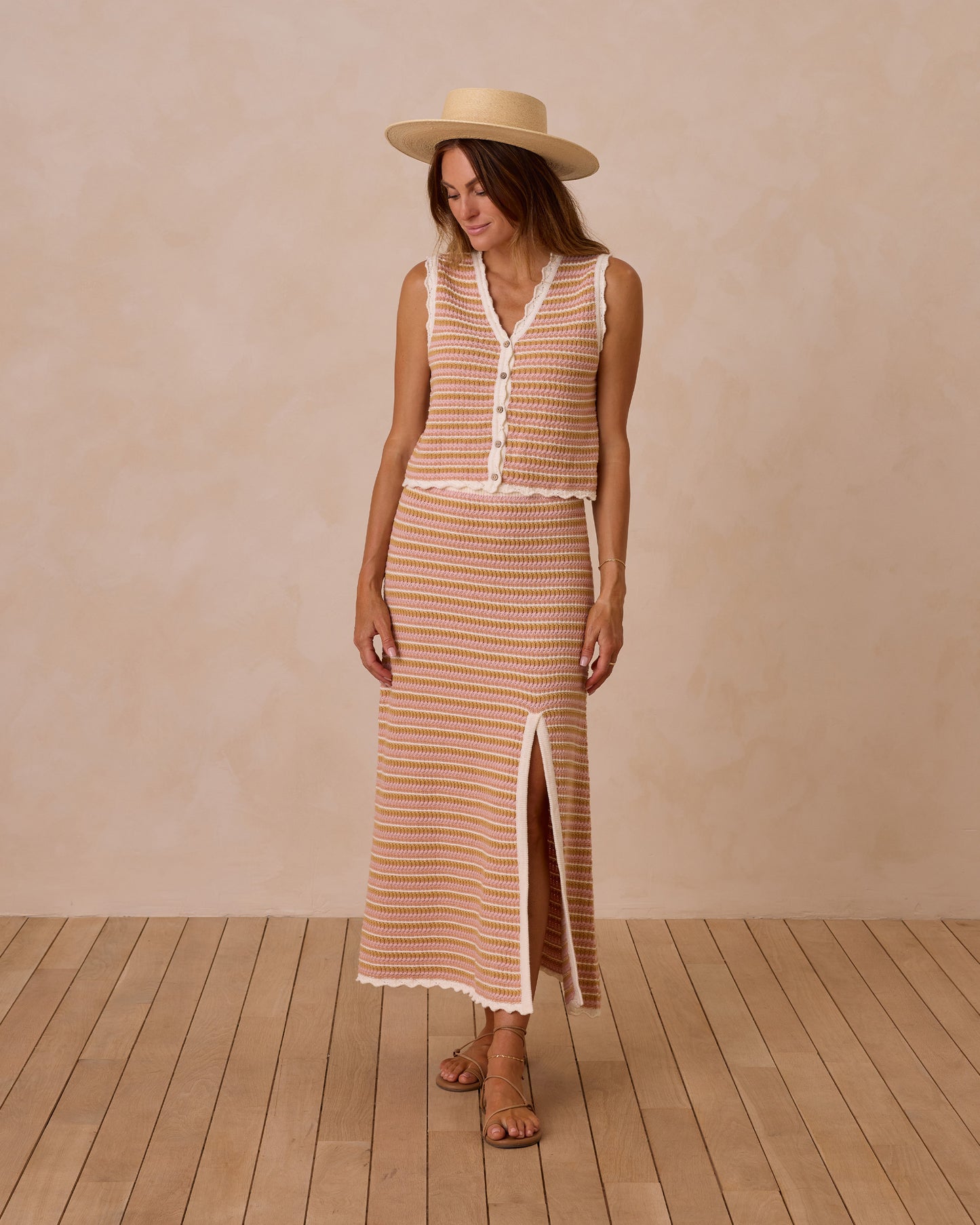 RYLEE + CRU Knit Vest | Pink Stripe | PRE ORDER