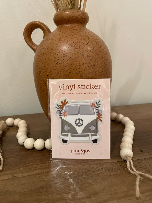 Flower Power Van Vinyl Sticker