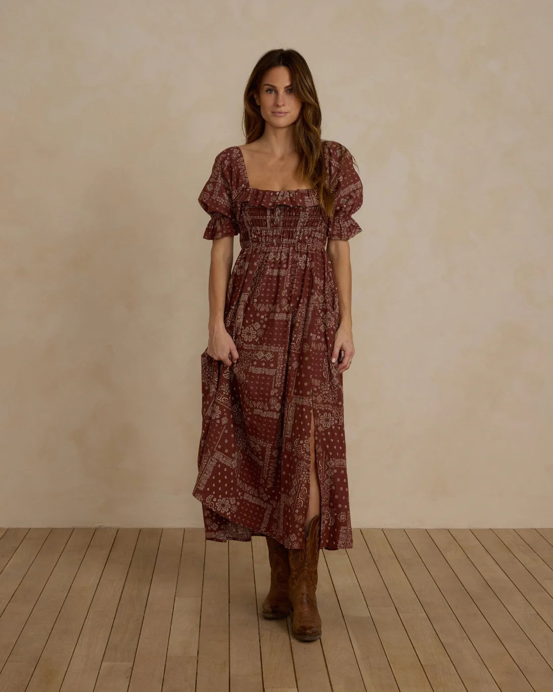 RYLEE + CRU Birdie Dress l Brick Bandana