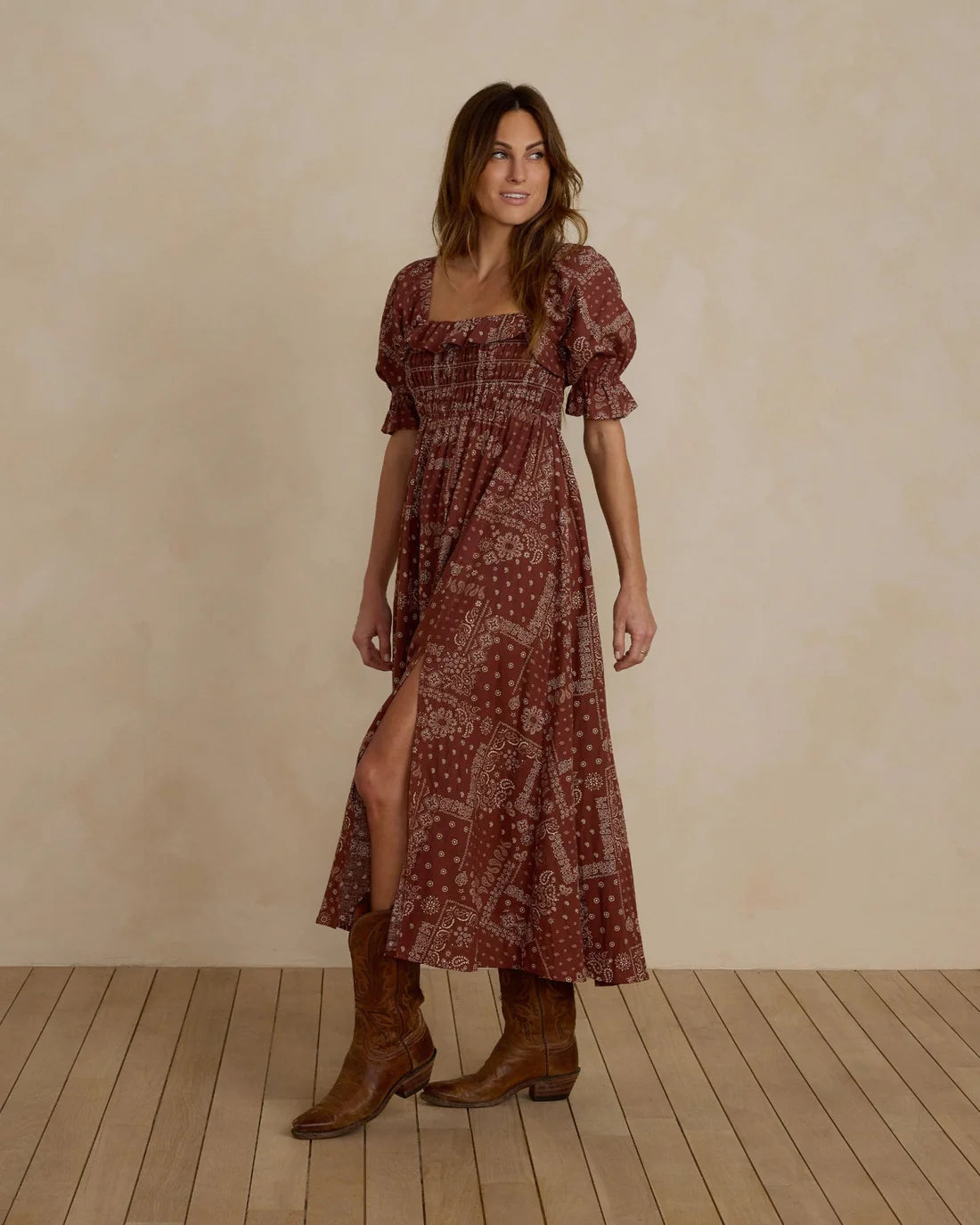 RYLEE + CRU Birdie Dress l Brick Bandana