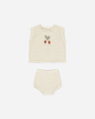 RYLEE + CRU Scallop Knit Baby Set || Cherry