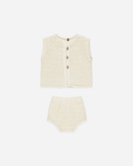 RYLEE + CRU Scallop Knit Baby Set || Cherry