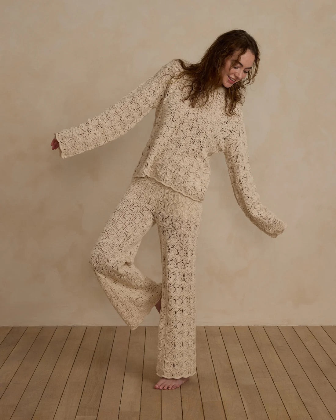 Crochet Knit Pant — Natural