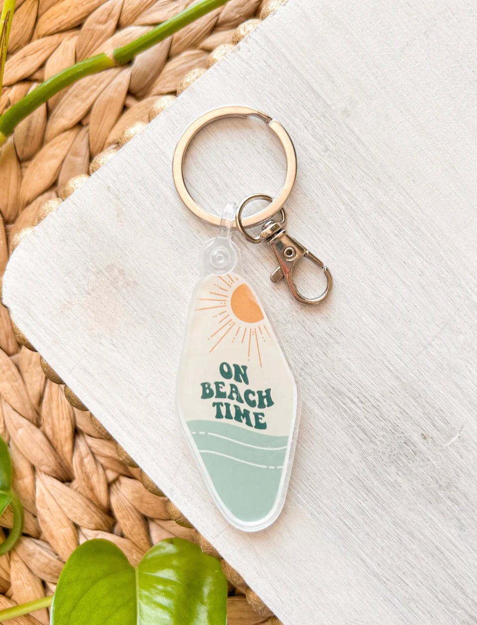 On Beach Time Keychain