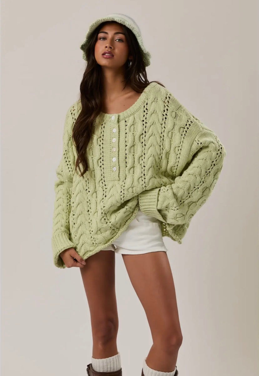 PRE ORDER | Seafoam Drift Knit Sweater