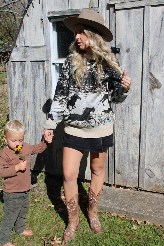 Wild Stallion Jacquard Knit Sweater