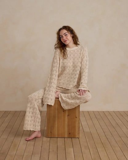 Crochet Knit Pant — Natural