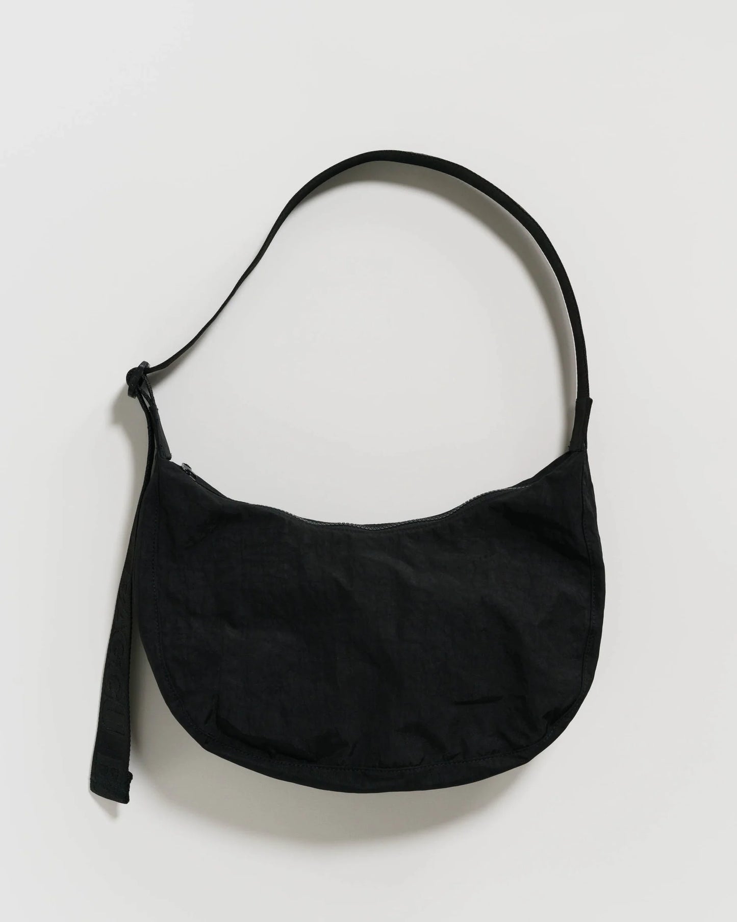 Medium Nylon Crescent Bag Black