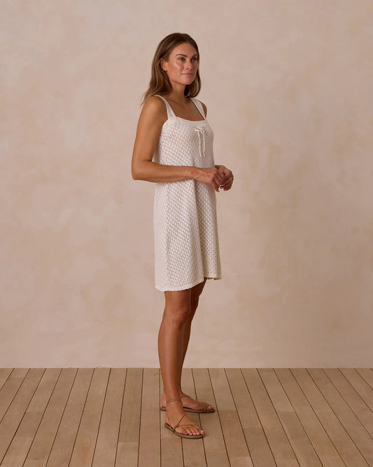 RYLEE + CRU Crochet Tank Mini Dress || Ivory | PRE ORDER