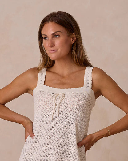 RYLEE + CRU Crochet Tank Mini Dress || Ivory | PRE ORDER