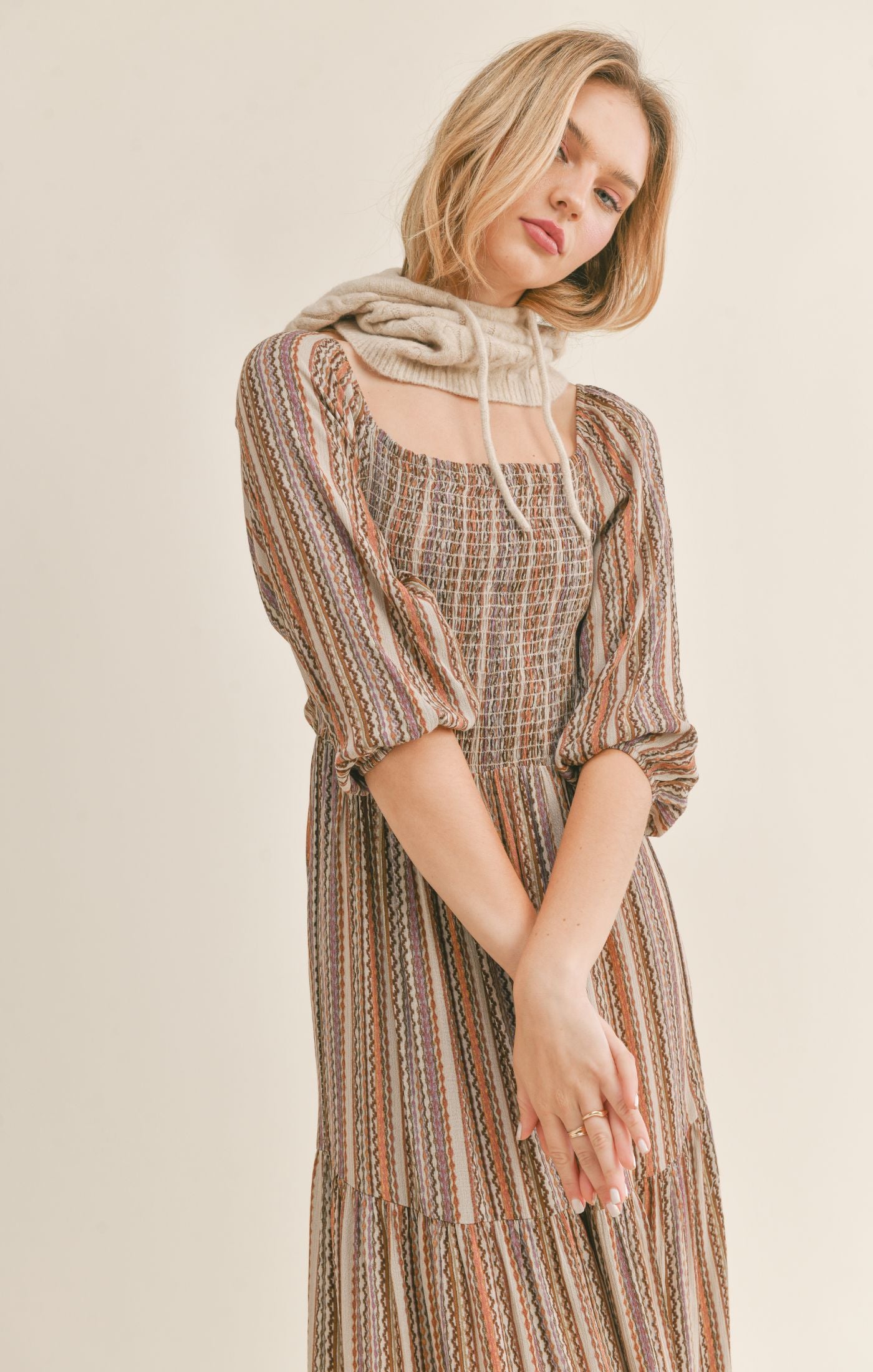 Bohemian Open Back Midi Dress