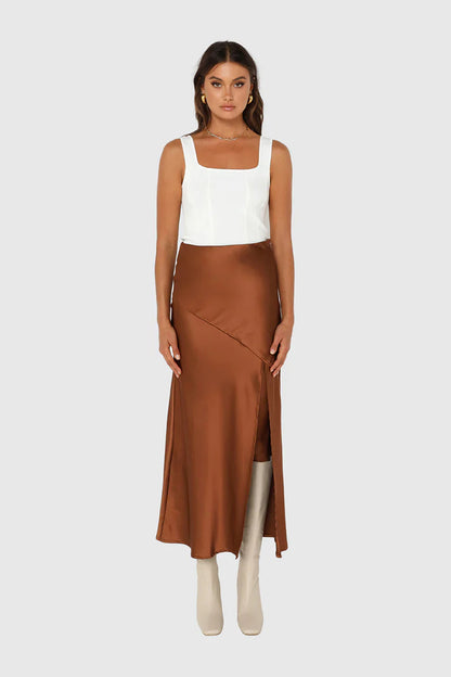 Layla Midi Skirt | Chocolate