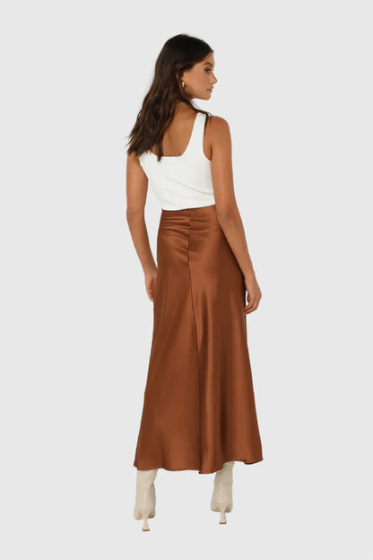 Layla Midi Skirt | Chocolate