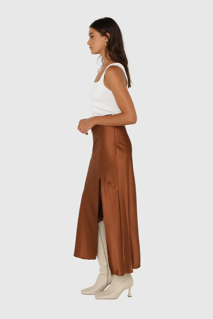 Layla Midi Skirt | Chocolate