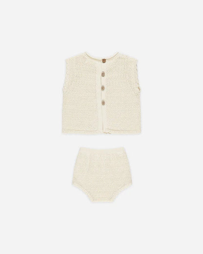 RYLEE + CRU Scallop Knit Baby Set || Cherry