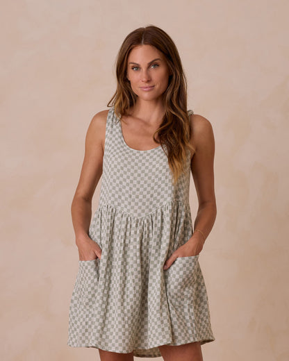 RYLEE + CRU Summer Dress | Sage Check PRE ORDER